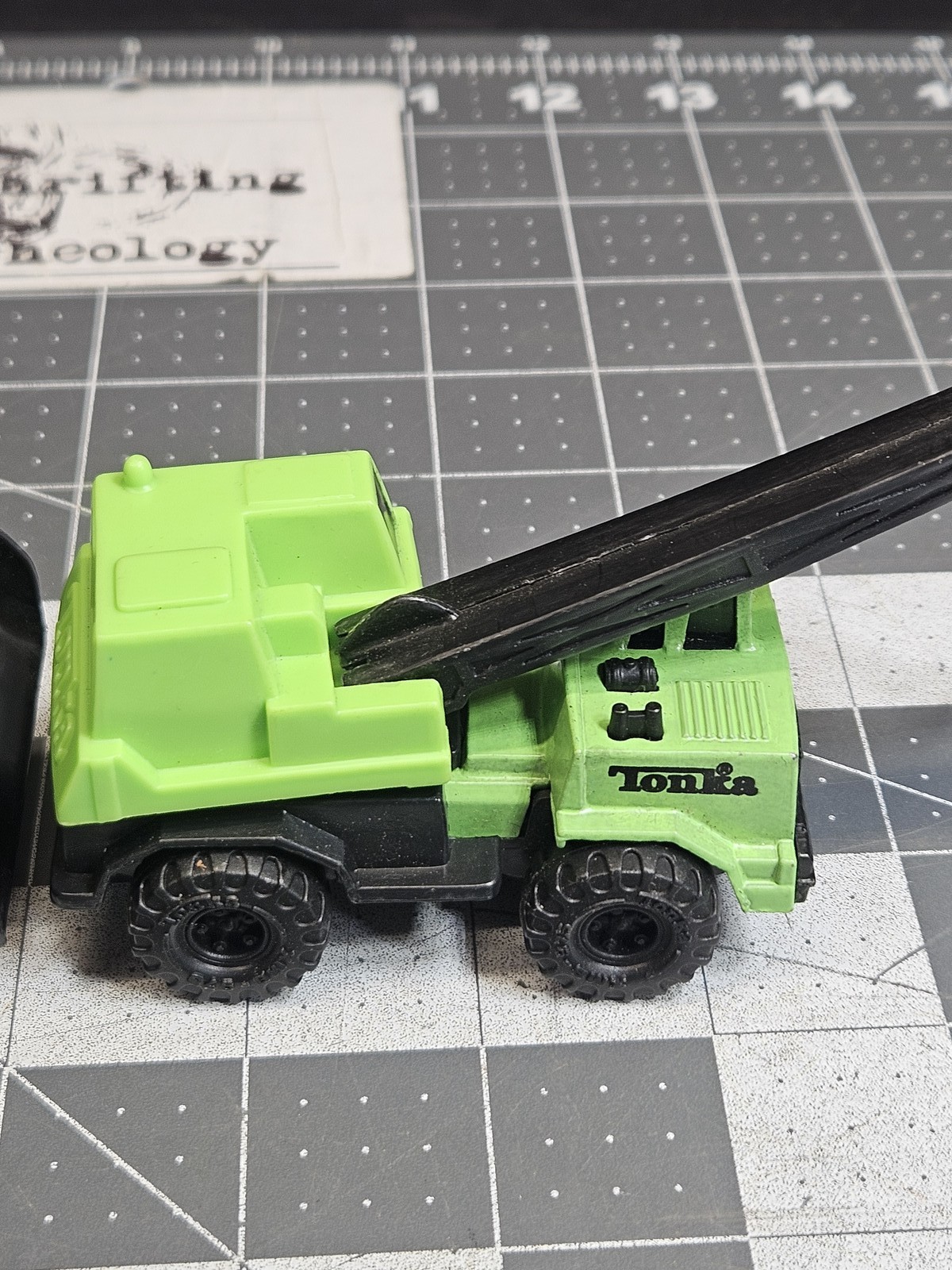 Tonka Mini Construction Vehicles Lot: Bulldozer & Crane Truck 1992 1994 Plastic