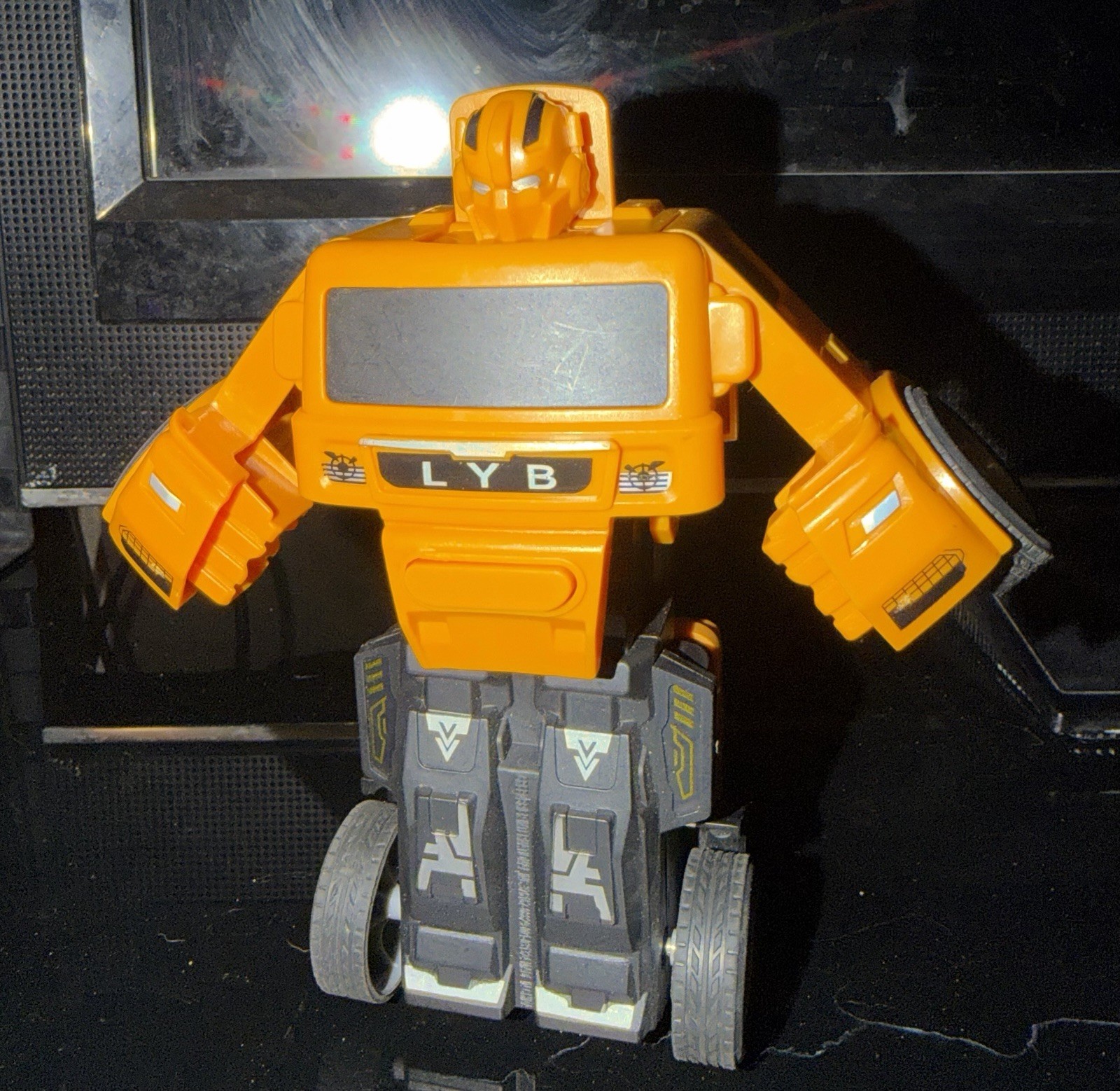LYB Transforming Excavator Toy Orange Black Gray Plastic Construction Vehicle