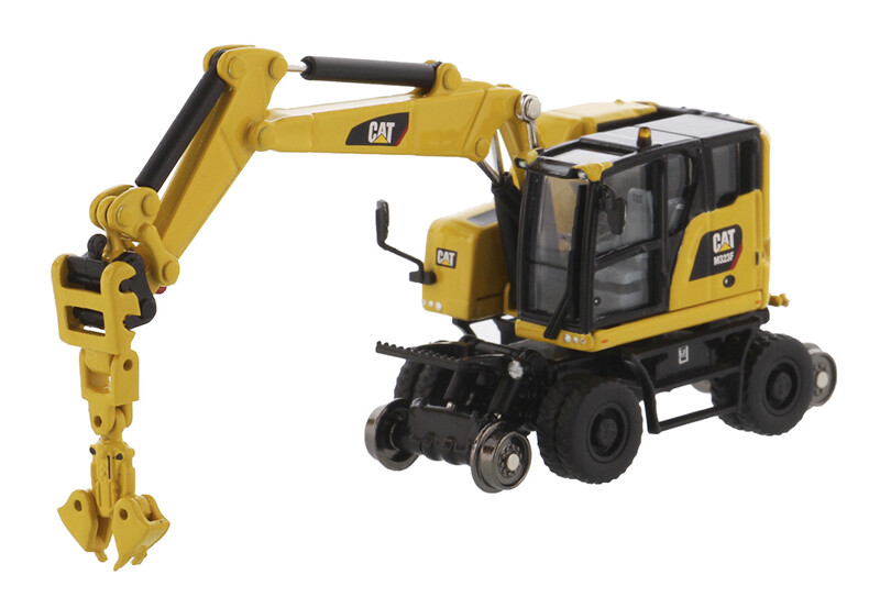 1:87 DM M323F Railroad Wheeled Excavator Construction Machine Diecast Model
