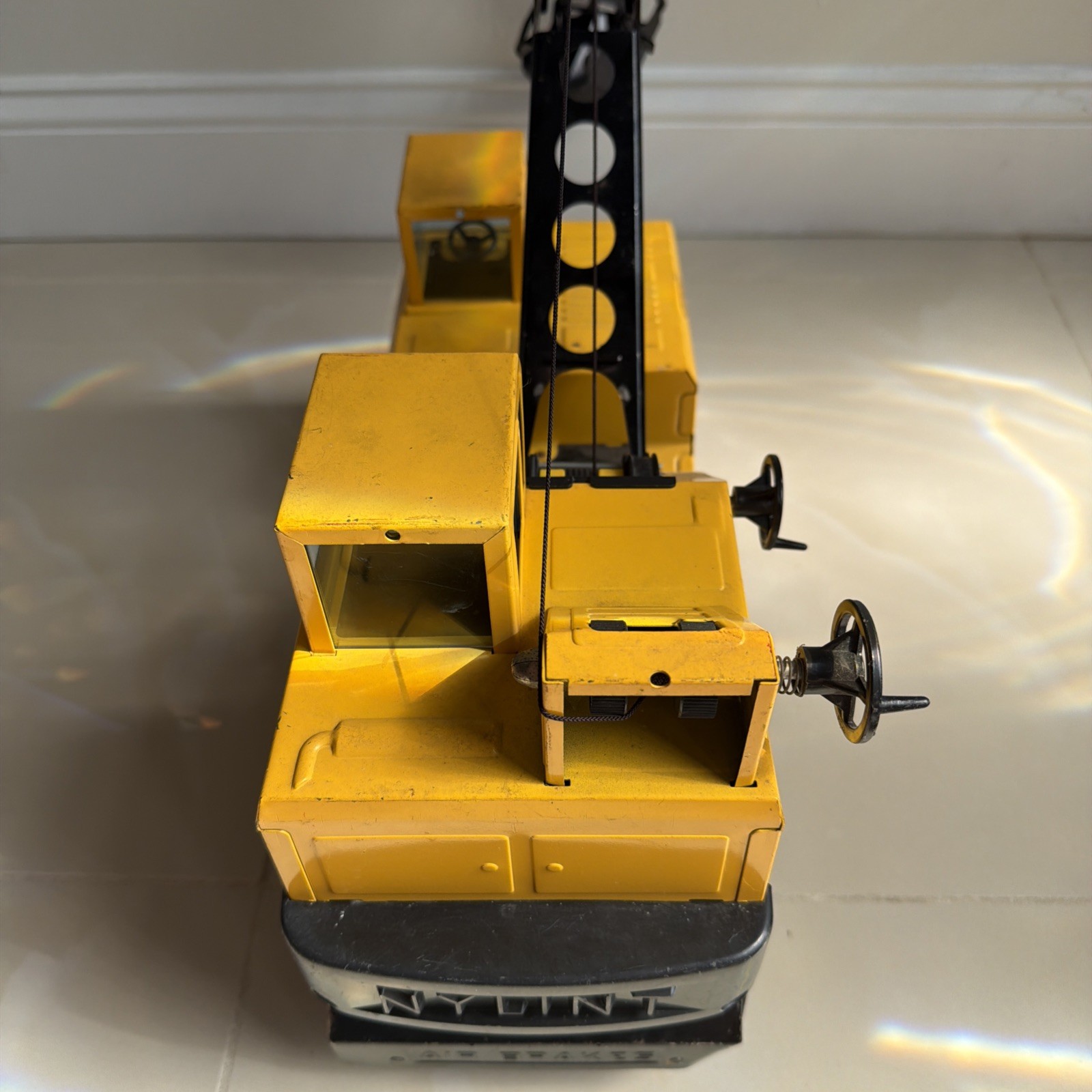 Vintage 1970s Nylint Michigan Crane Truck with Clam Bucket Shovel