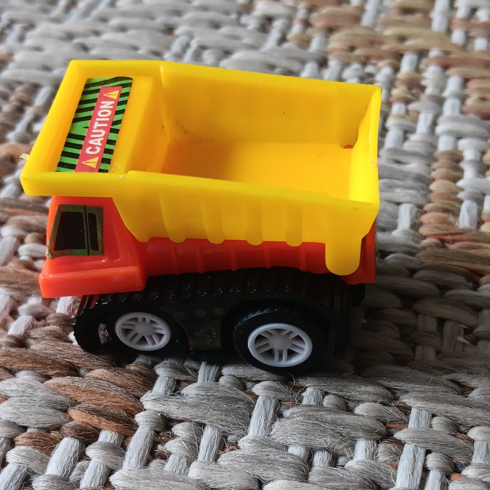 Plastic Dump Truck Toy Yellow Orange Black Diecast for Ages 3-4 Years