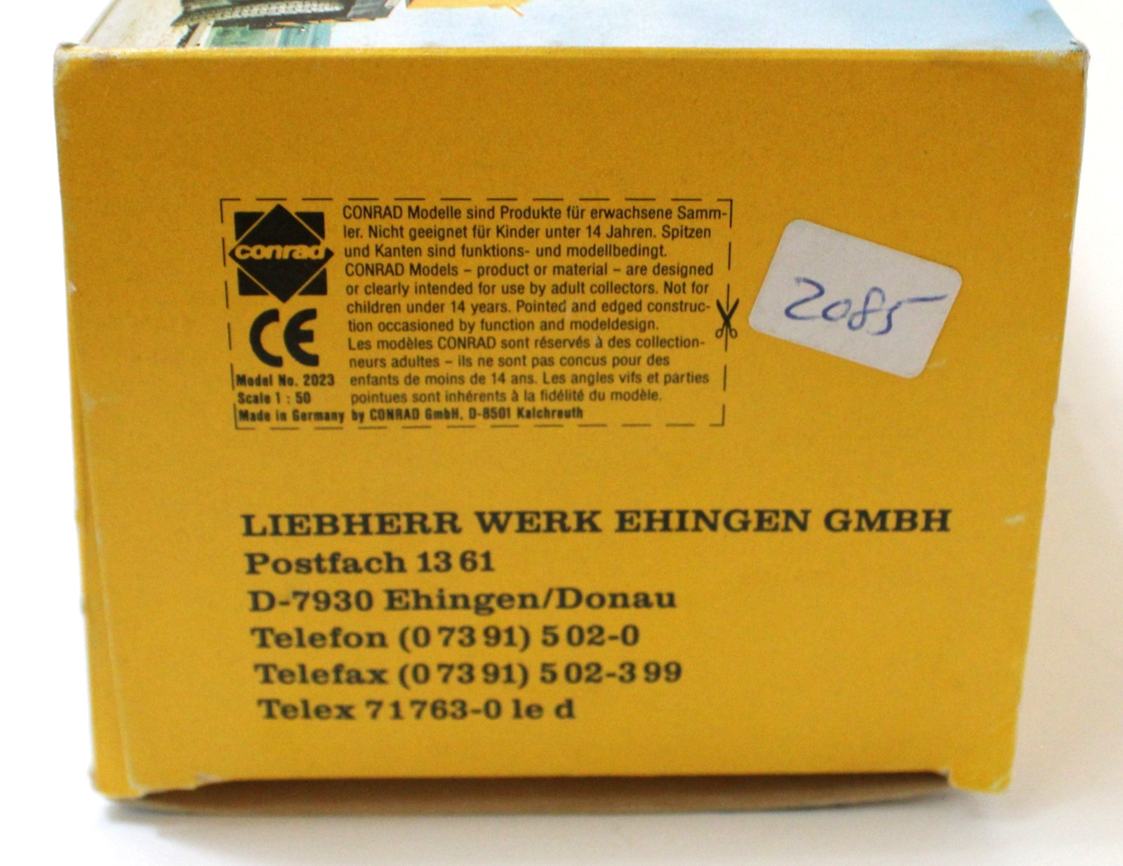 Conrad 2023 Liebherr LTM 1090 Mobile Crane 1:50 Boxed Germany