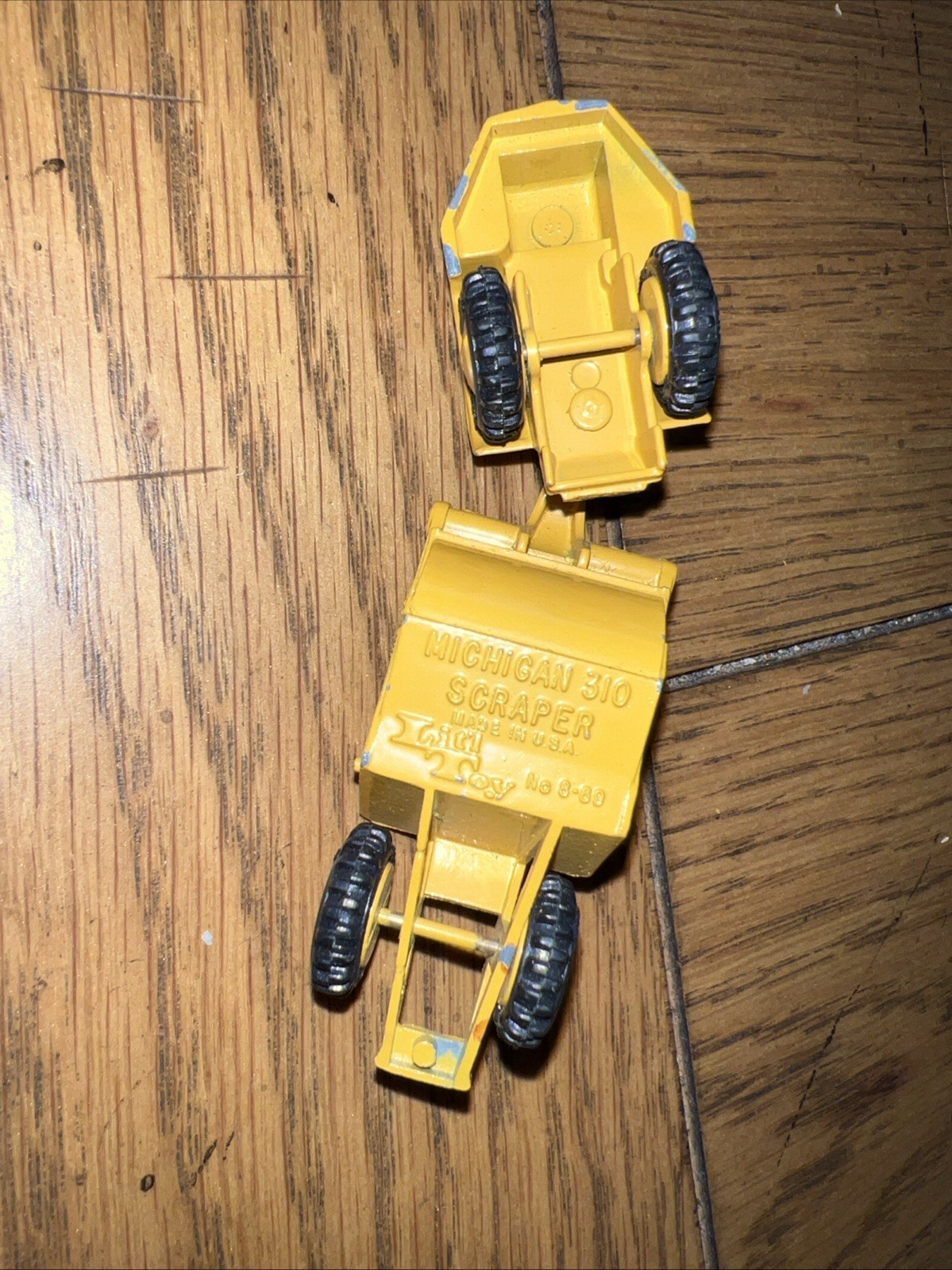 Mercury made USA Lit’l Toys No. 8:69 Euclid Michigan 310 Scraper, YELLOW, VGC