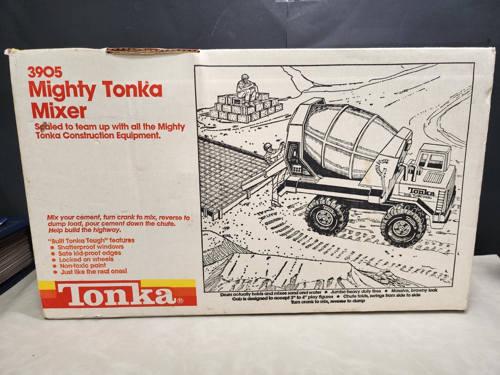 1983 VINTAGE Tonka Turbo-Diesel Mighty Cement Mixer No. 3905 NEW ORIG BOX RARE
