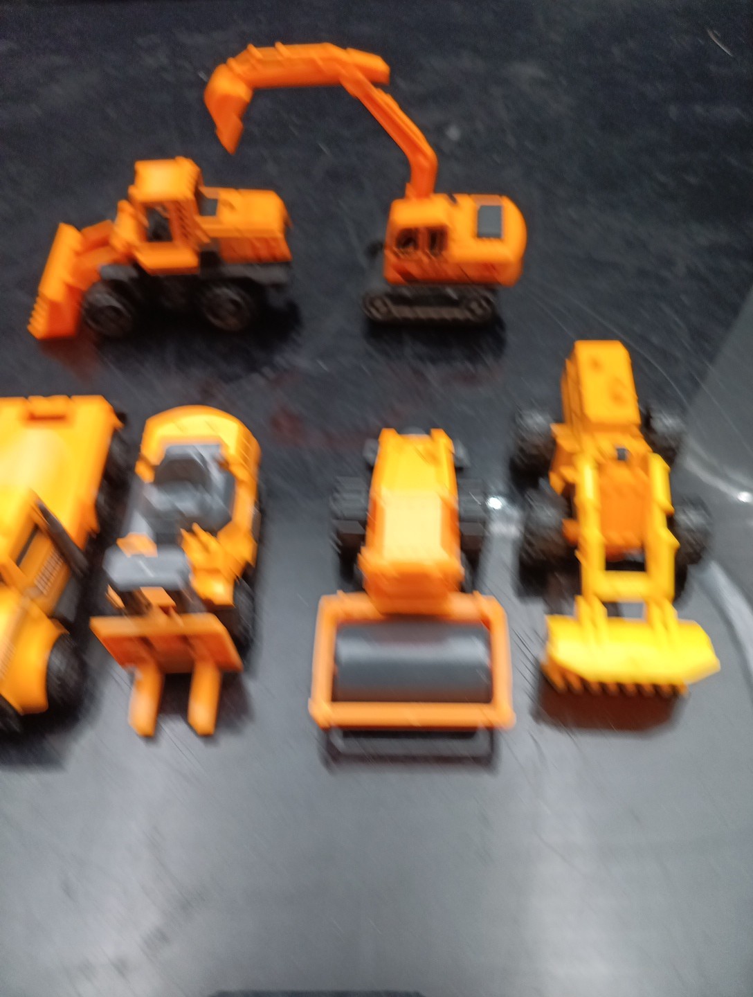 Lot Of 7 Various Metal Kids Toy Construction Vehicles Free Shipping! T2642
