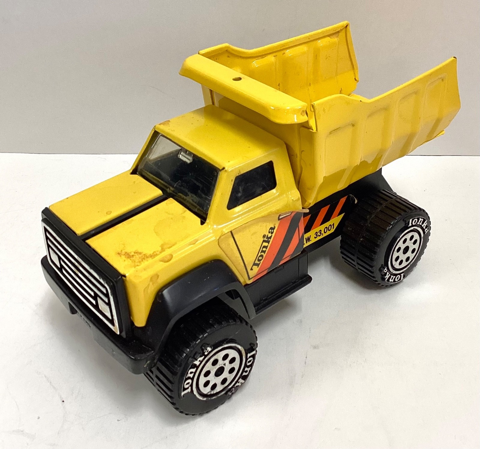 Lot of 4 Die-Cast Yellow TONKA Construction Toys, Loader, Dozer, etc. VTG