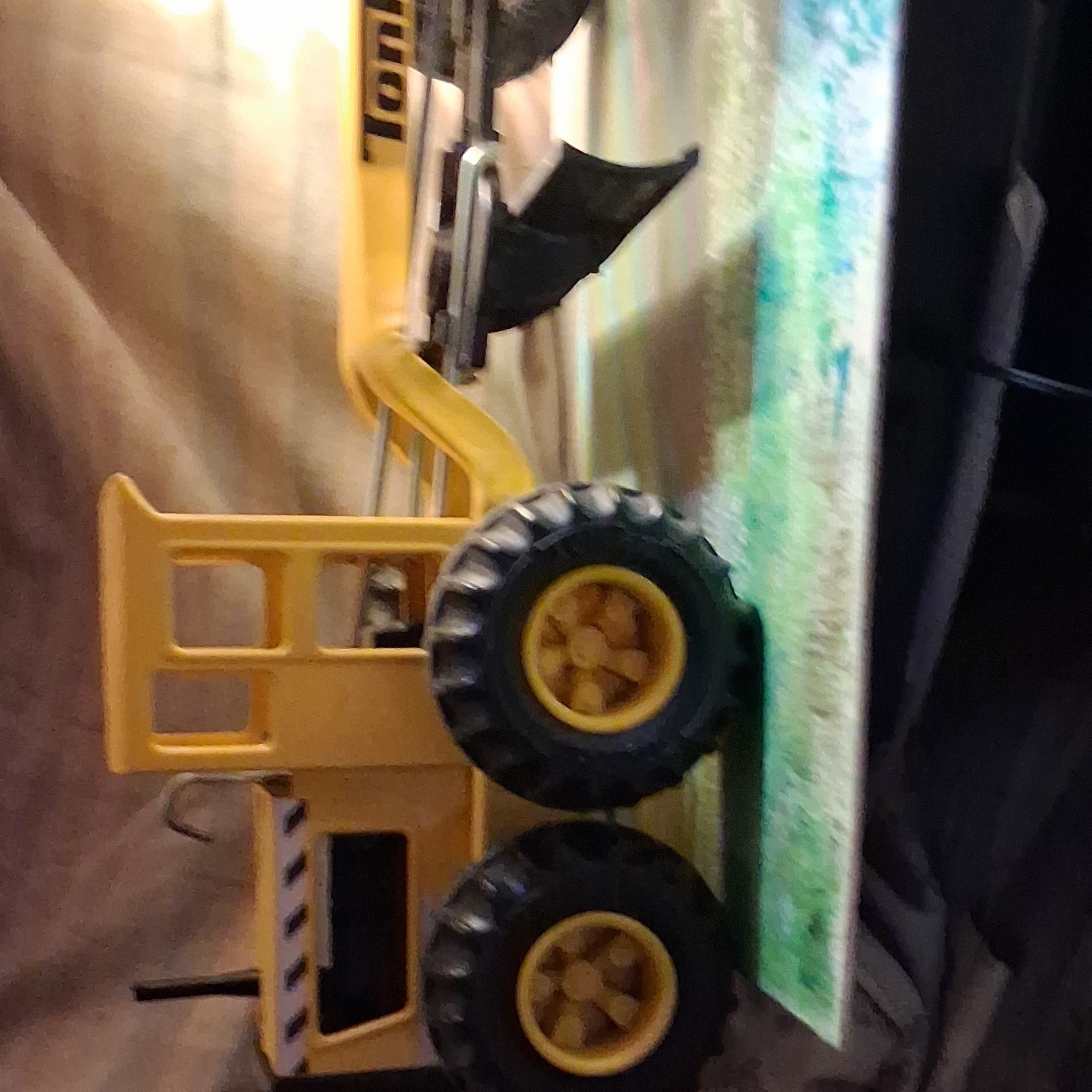 Tonka Yellow/Black Construction Vehicle Toy Diecast Front Loader Backhoe