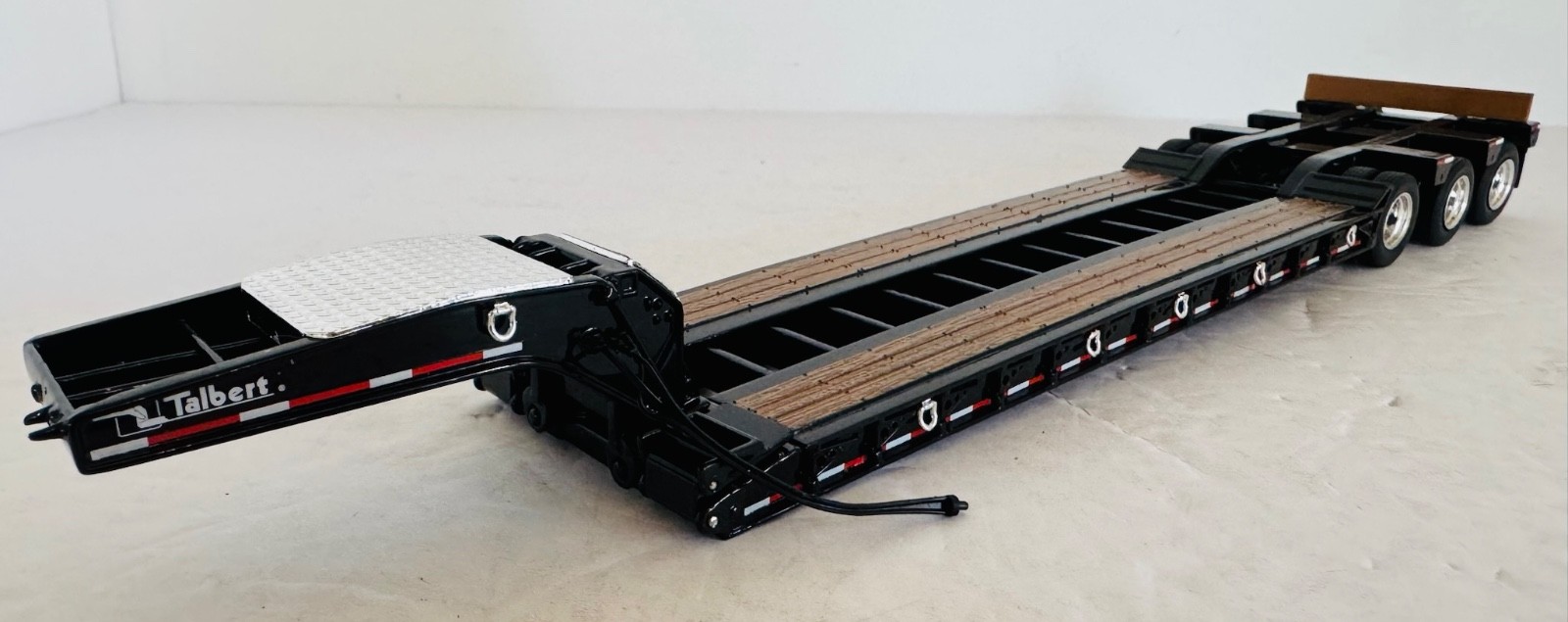1:50 Black Peterbilt TALBERT 555A Tri-Axle Lowboy Trailer By First Gear