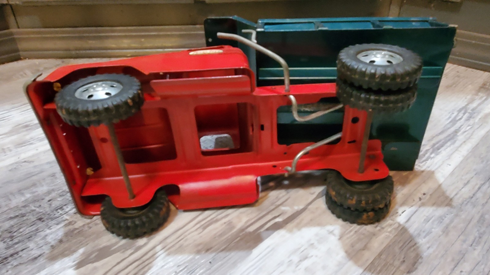 Vintage late 50s Pressed Steel Tonka Red Dump Truck