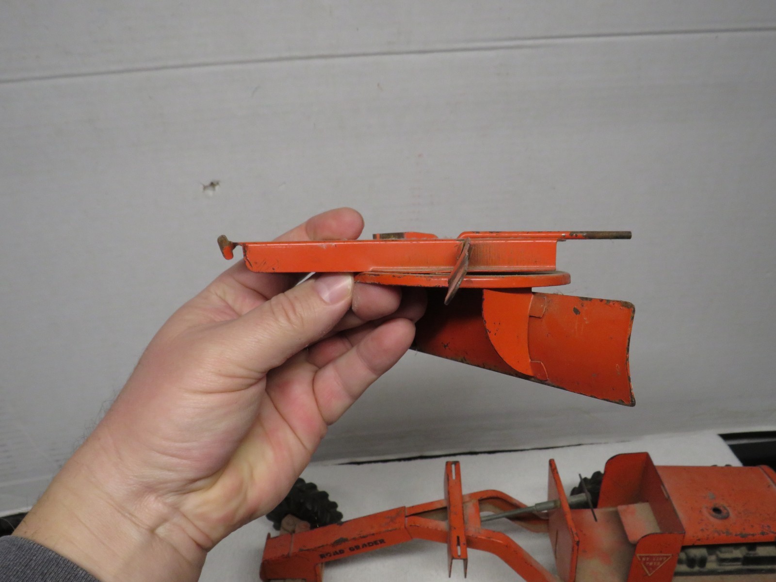 Vintage 1950’s Orange Nylint Toys Road Grader Pressed Steel Construction Vehicle
