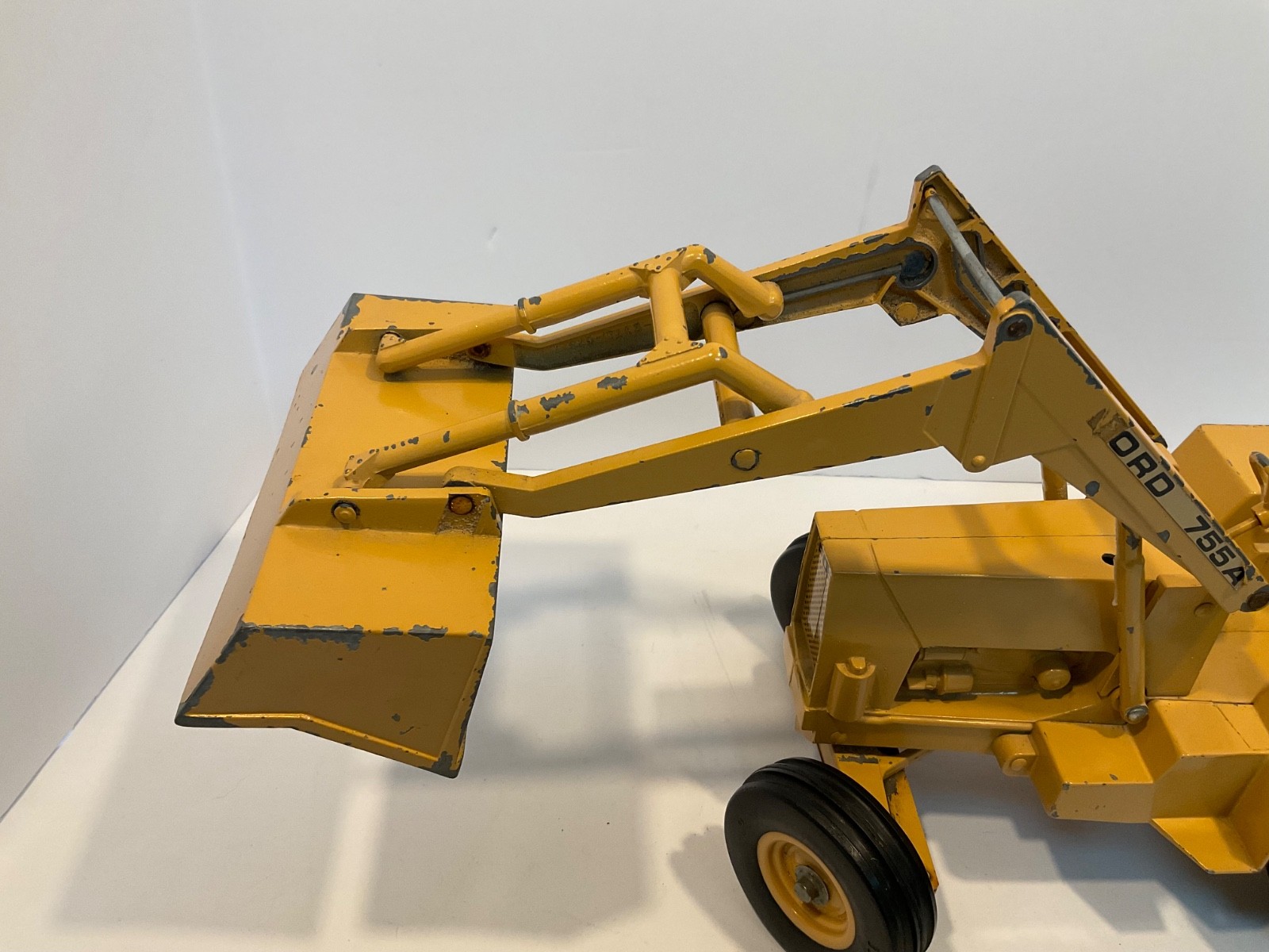 Vintage Ertl Ford 755A Backhoe Loader 1/12 for parts or restoration.