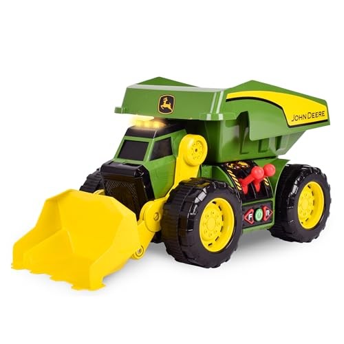 JOHN DEERE MOTORIZED DIG RIG 2-IN-1 DUMP TRUCK FRONT LOADER 470273 – GREEN