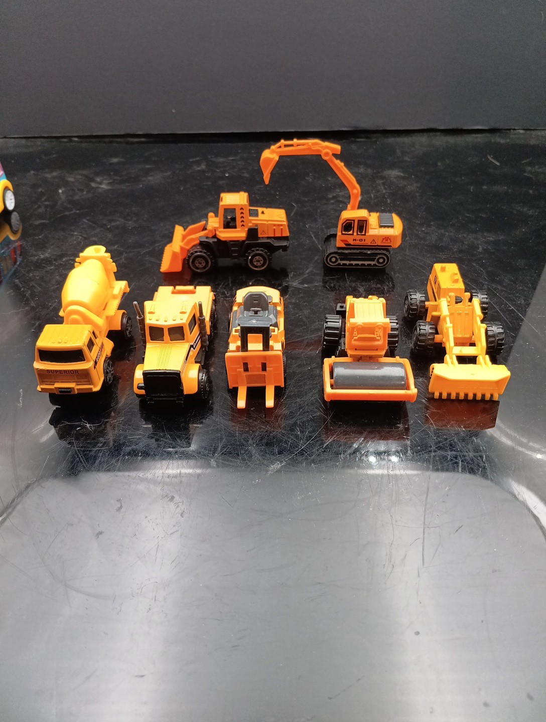 Lot Of 7 Various Metal Kids Toy Construction Vehicles Free Shipping! T2642