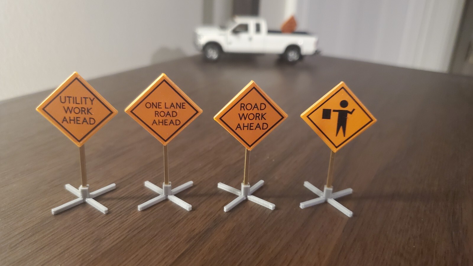 Custom 1/50 Scale Caution Signs Set of 4