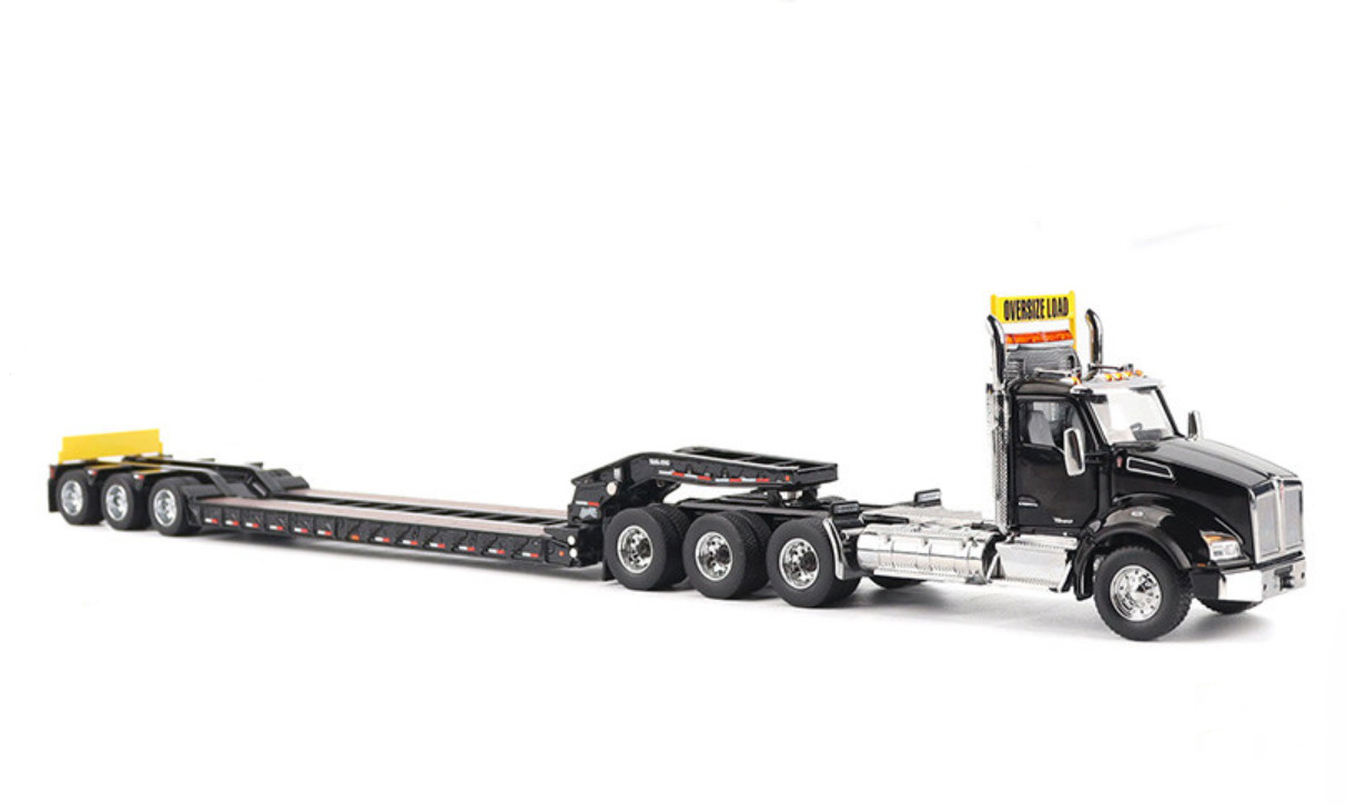 1:50 DM Kenworth T880S SBFA Truck TK120 Lowboy Trailer Vehicle Diecast Model