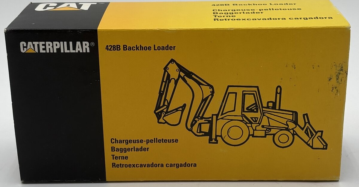 NZG 2851 1:50 Caterpillar 428 Backhoe Loader – Silver Edition LN/Box