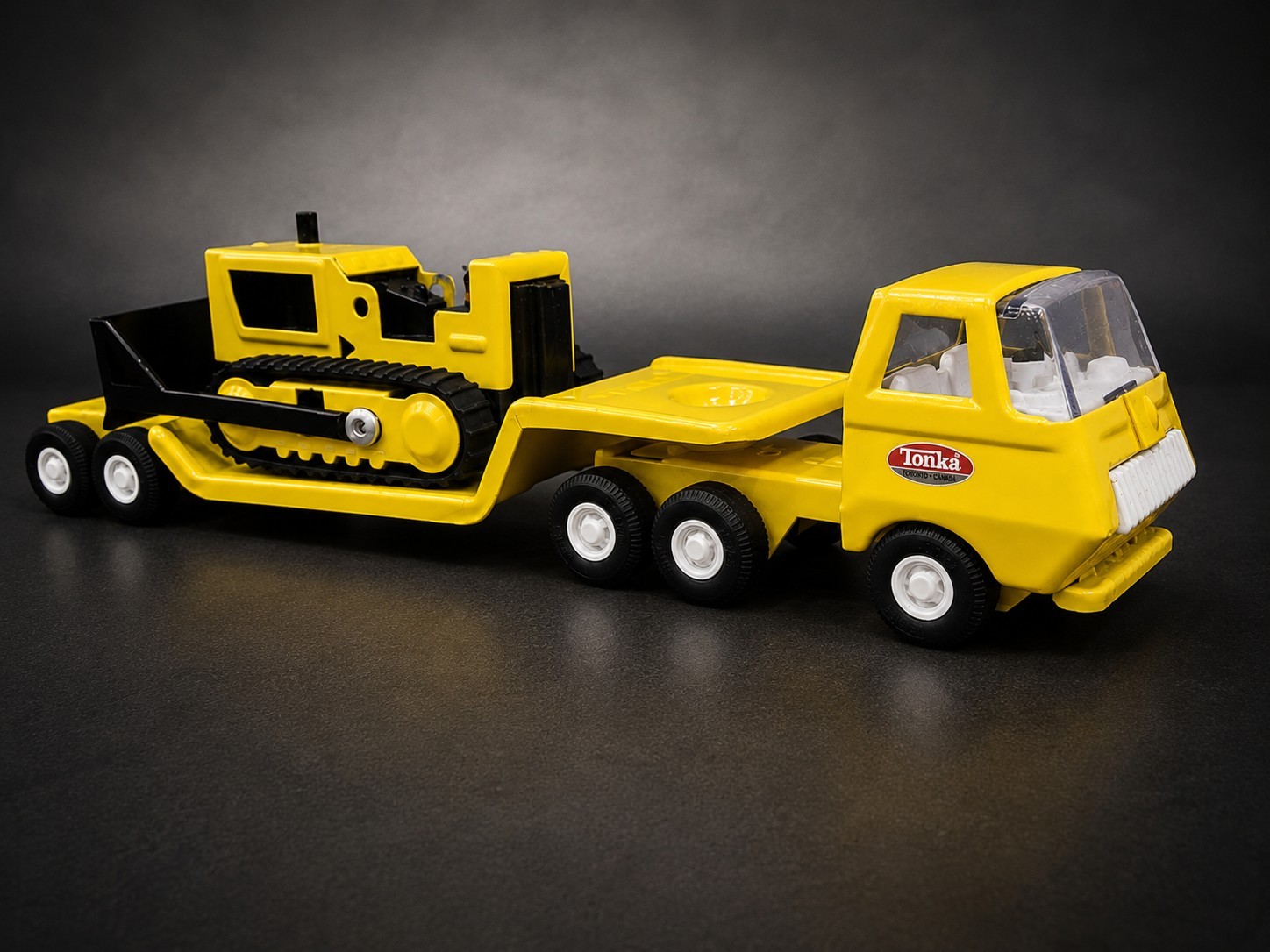 1969-1972 Restored Canada Tonka Lowboy & Bulldozer Set- 2K Urethane Show Finish