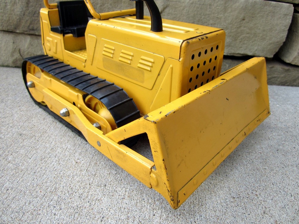 Vintage Nylint Steel Bulldozer Toy with Rubber Tracks Jumbo Dozer