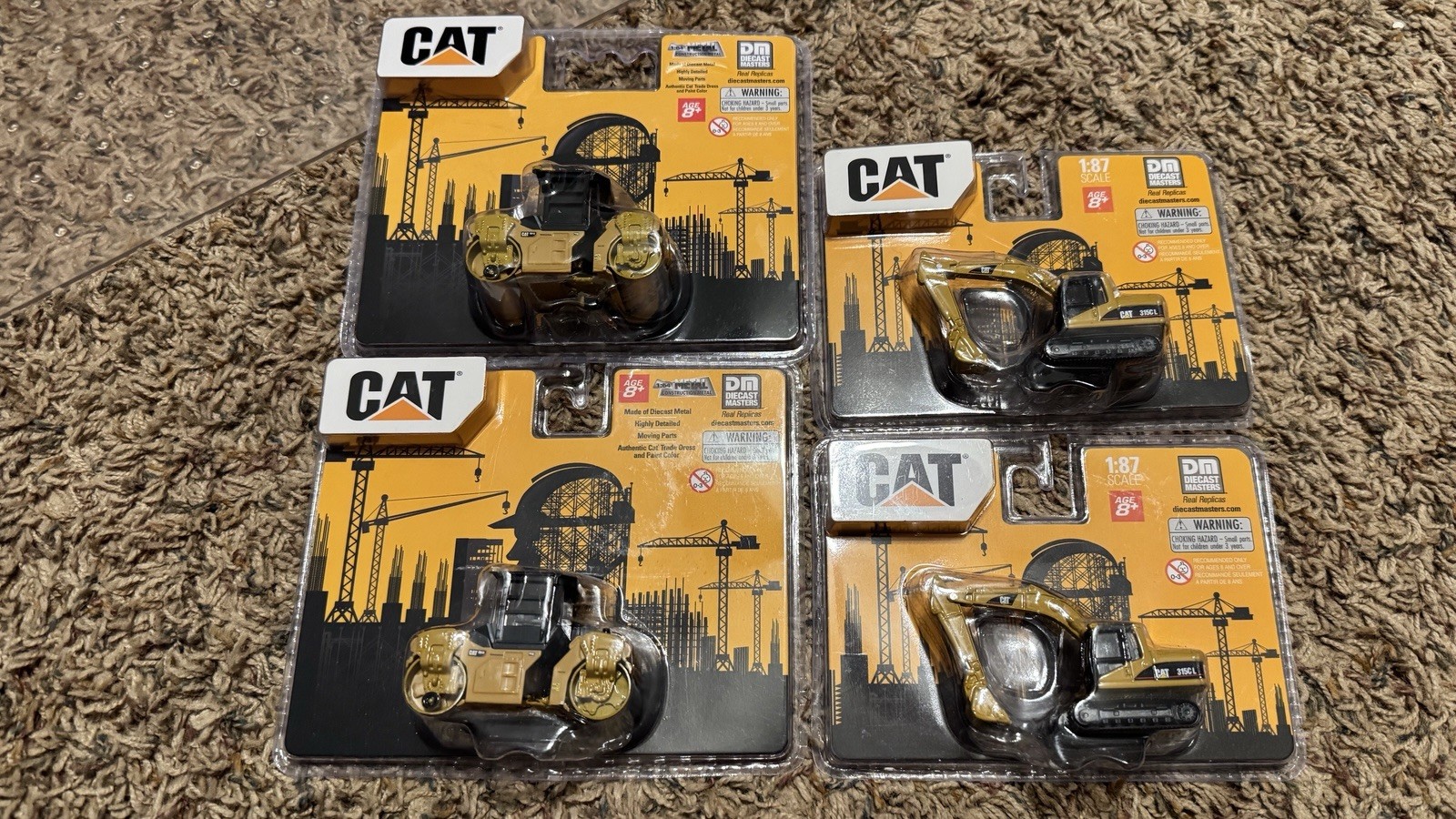 4 CAT Die-Cast Construction Vehicles 1/87