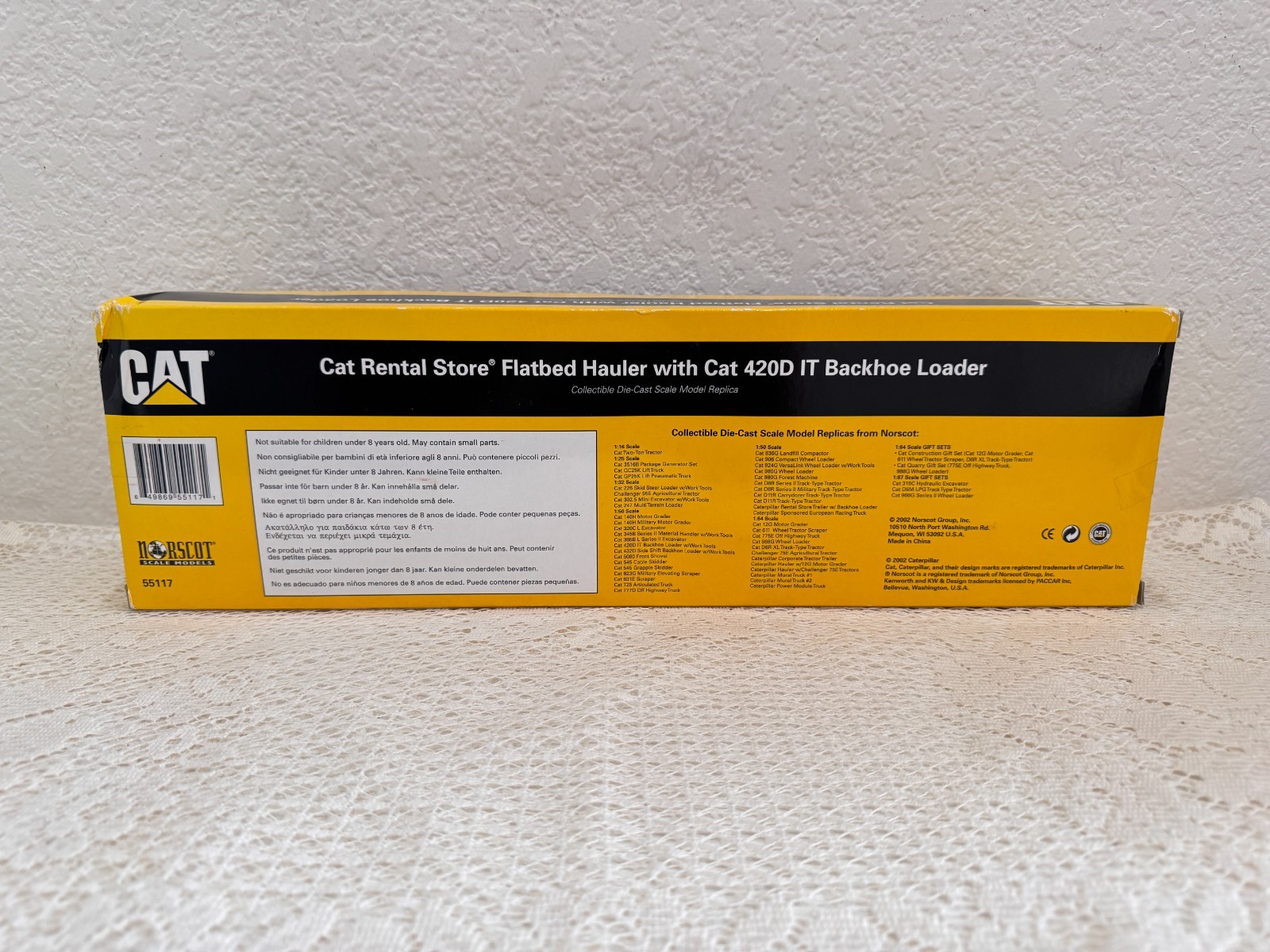 1/50 CAT Rental Flatbed Hauler Truck w 420D IT Backhoe Loader Norscot Diecast