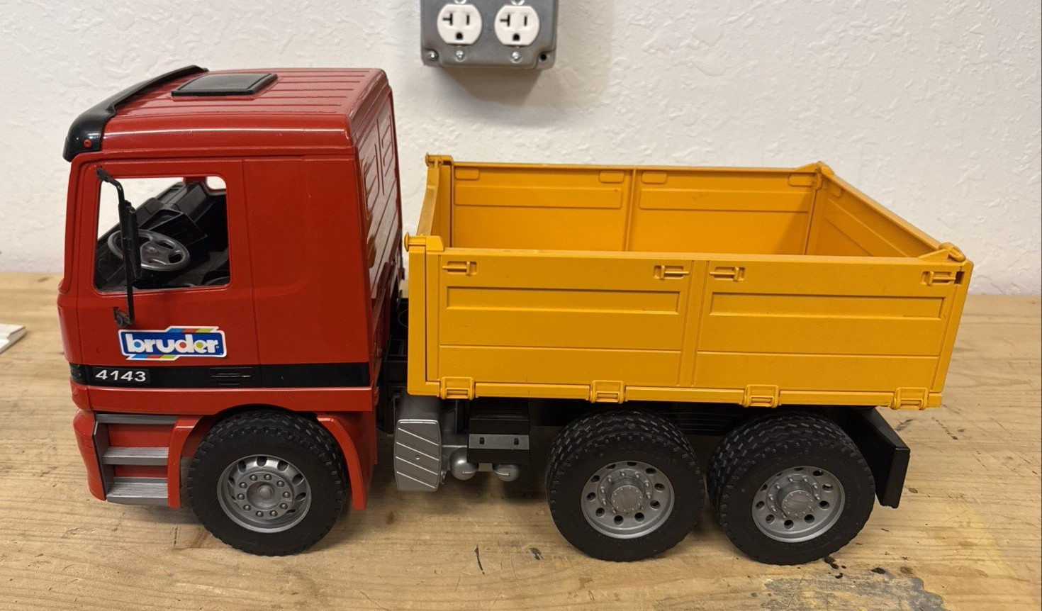 Vintage 2001 Bruder Mercedes Actros 4143 Dump Truck, German Made