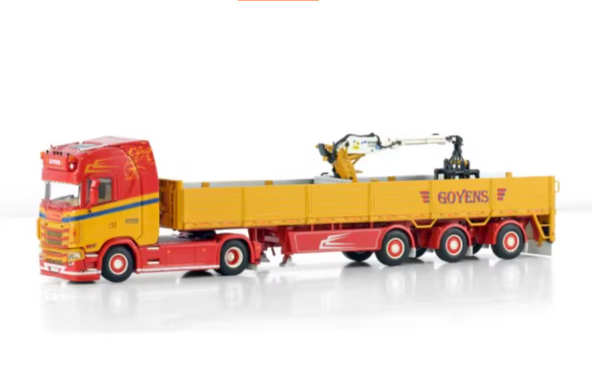 WSI 1:50 Scania S CS20H 4×2 GOYENS Brick Trailer Diecast Truck Model 01-4560