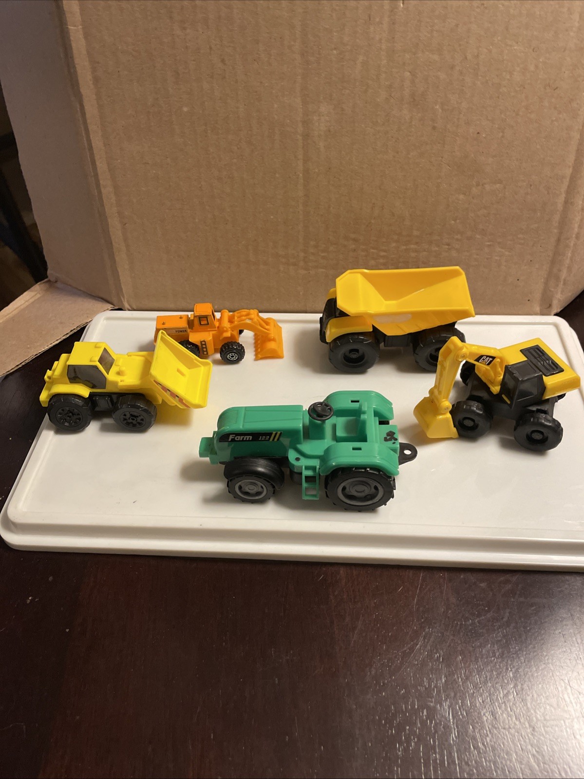 Construction Vehicles Plastic Tractor Excavator Dump Truck Lot of 5 A1