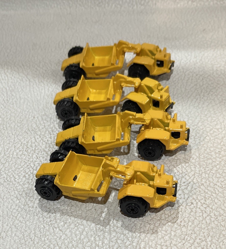 LOT OF 4 ZYLMEX P377 CATERPILLAR SCRAPER YELLOW IN GOOD CONDITION CHINA