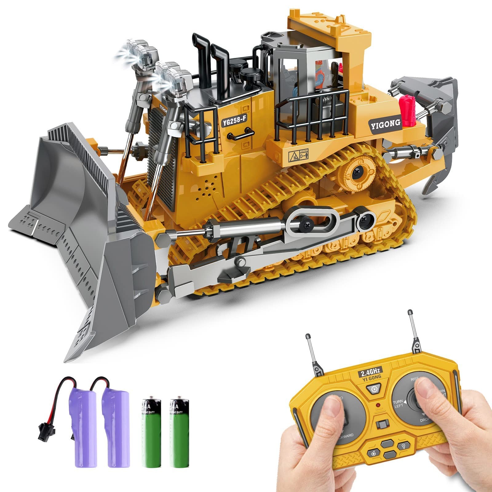 Bulldozer Với Pala De Metal Y Luces Para Ninos Estilo De Lujo Con Sonido