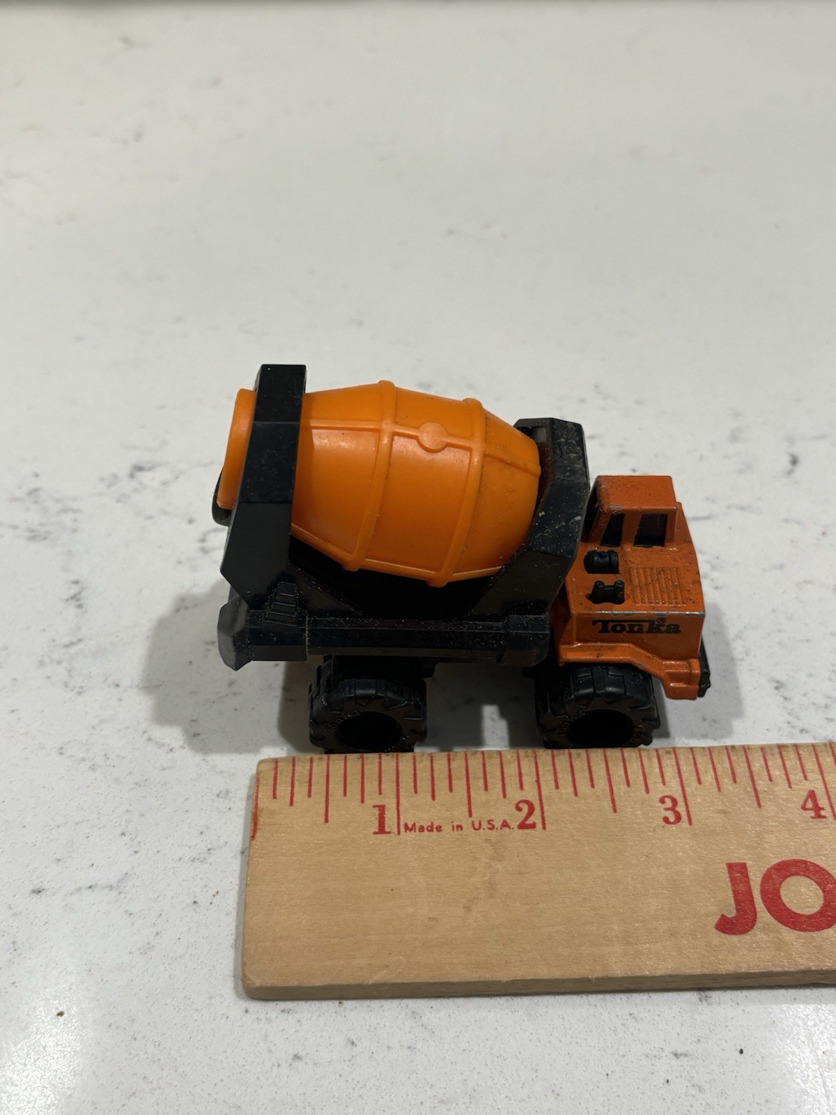 Tonka Plastic Cement Mixer Toy Truck Orange Black Vintage 1992 1:87 Scale