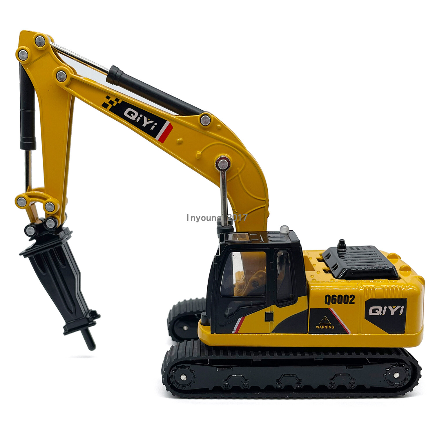 1:60 Drill Excavator Truck Toy Metal Diecast Construction Equipment Model Yellow