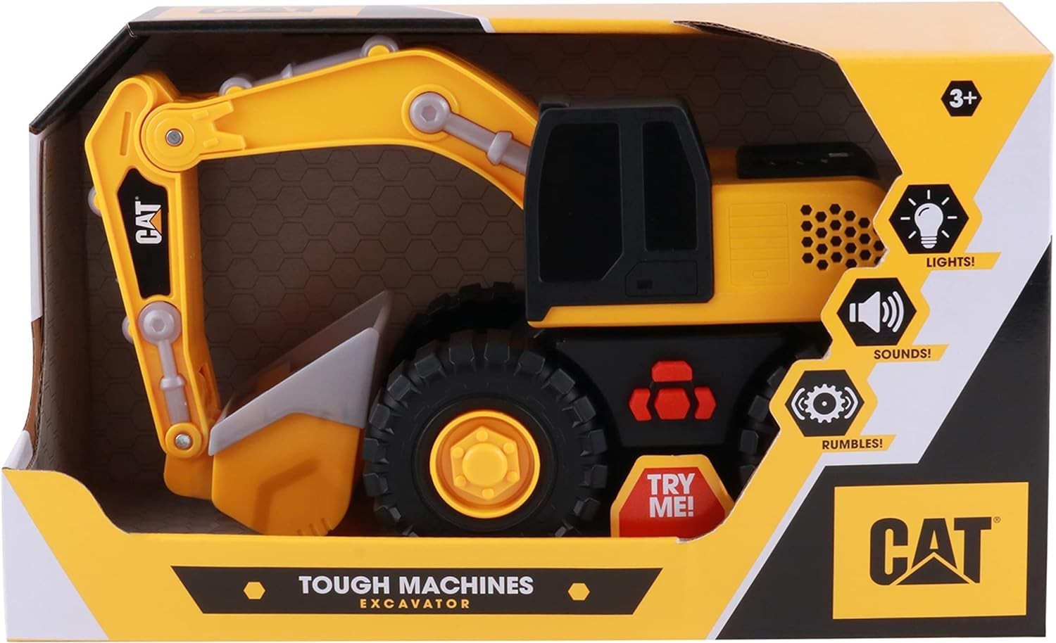 CAT Construction Toys Tough Machines Excavator 10in Realistic Lights Sounds
