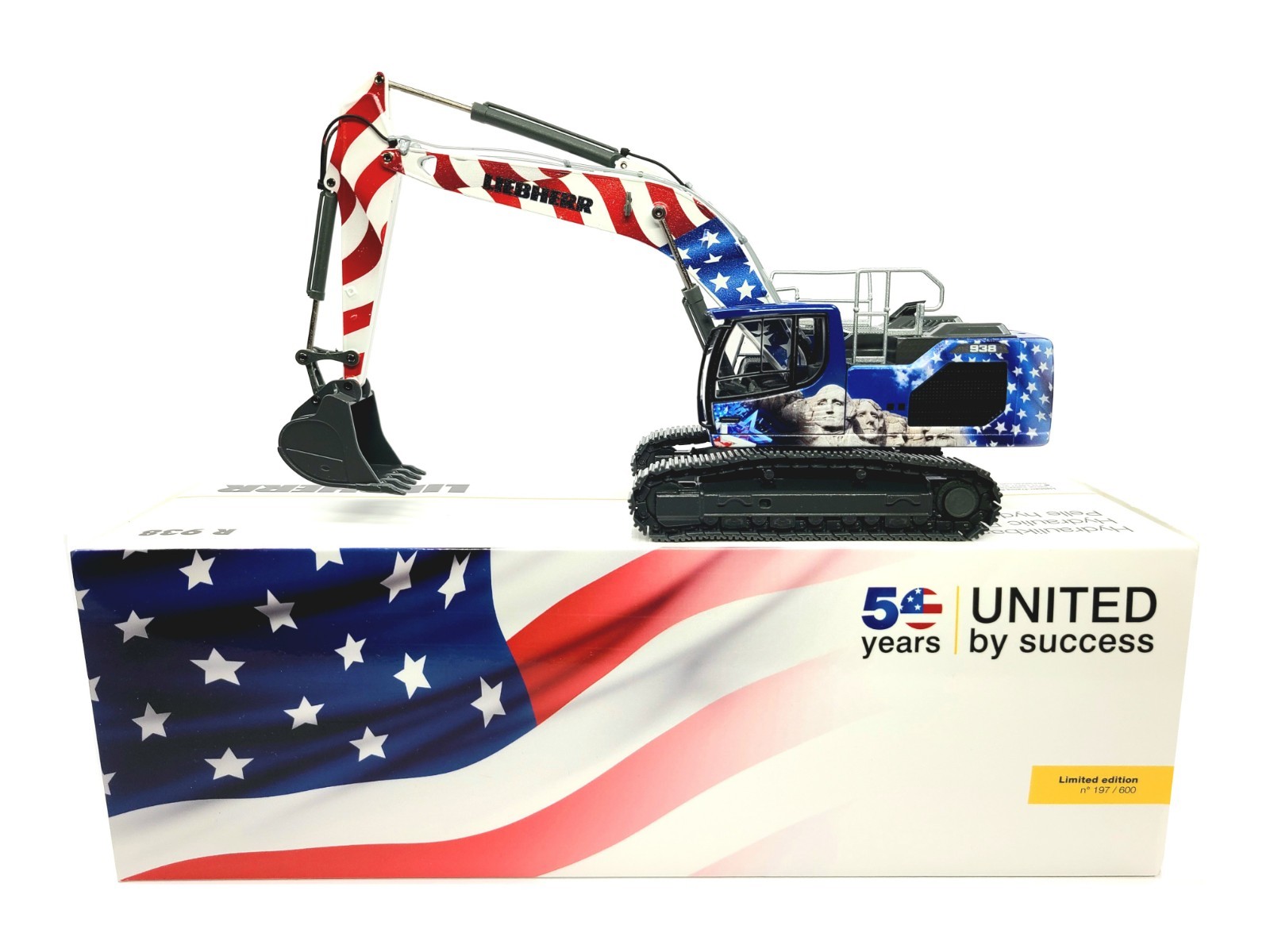 Liebherr R938 Excavator – 50 Years USA – Conrad 1:50 Scale Model #2215/03 New
