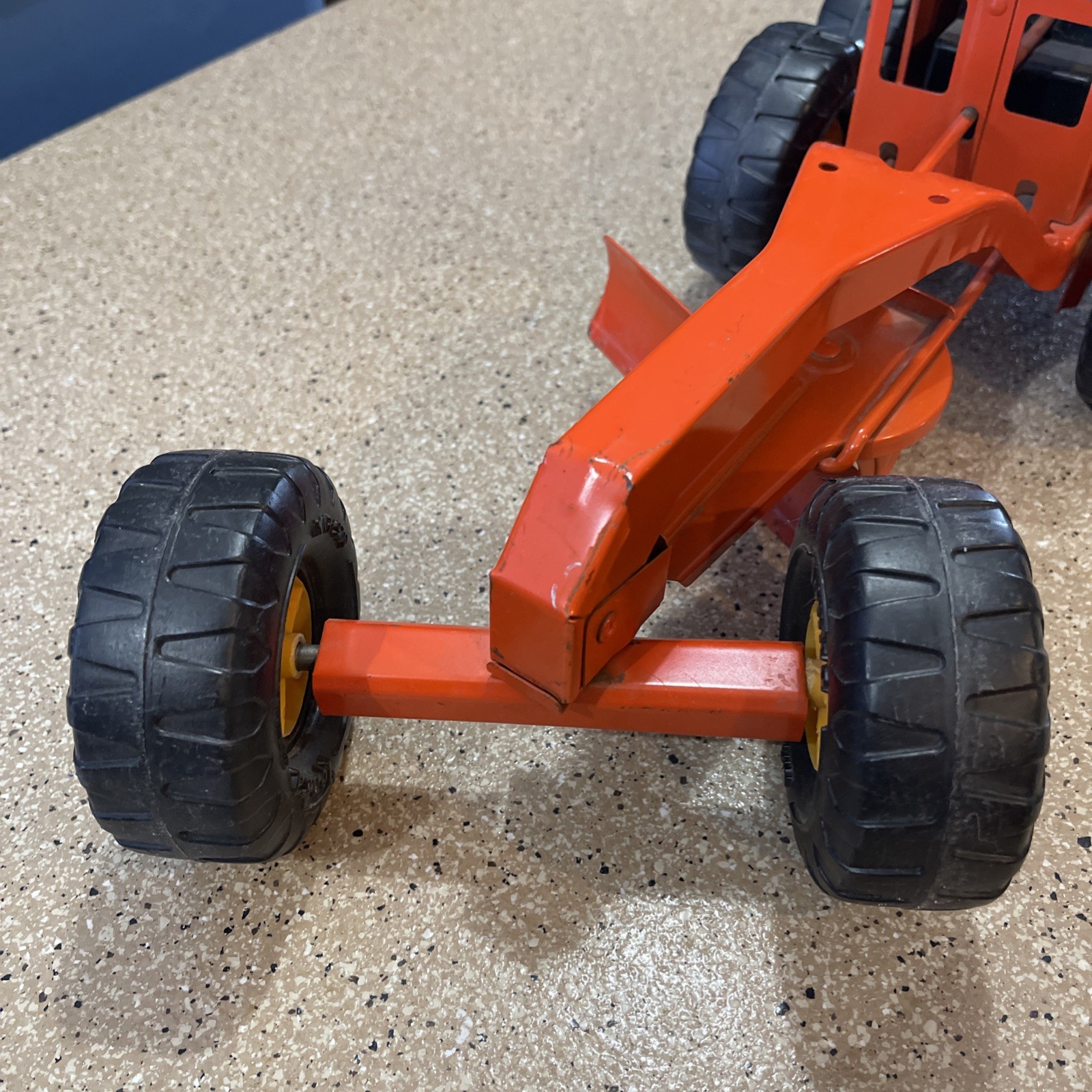 VTG 1970’s Tonka Pressed Steel Orange Road Grader- MR-970 Wheels