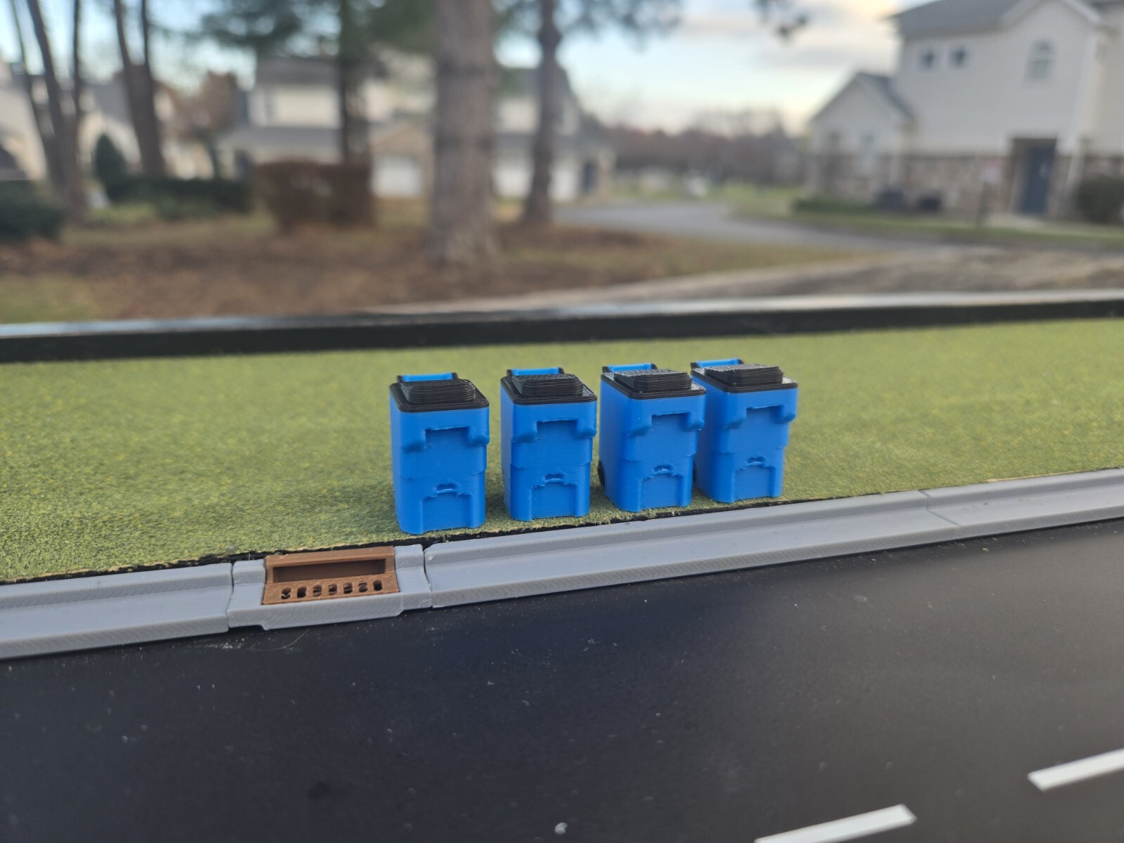 1/50 Scale Trash Bins *4 Pack* in Light Blue