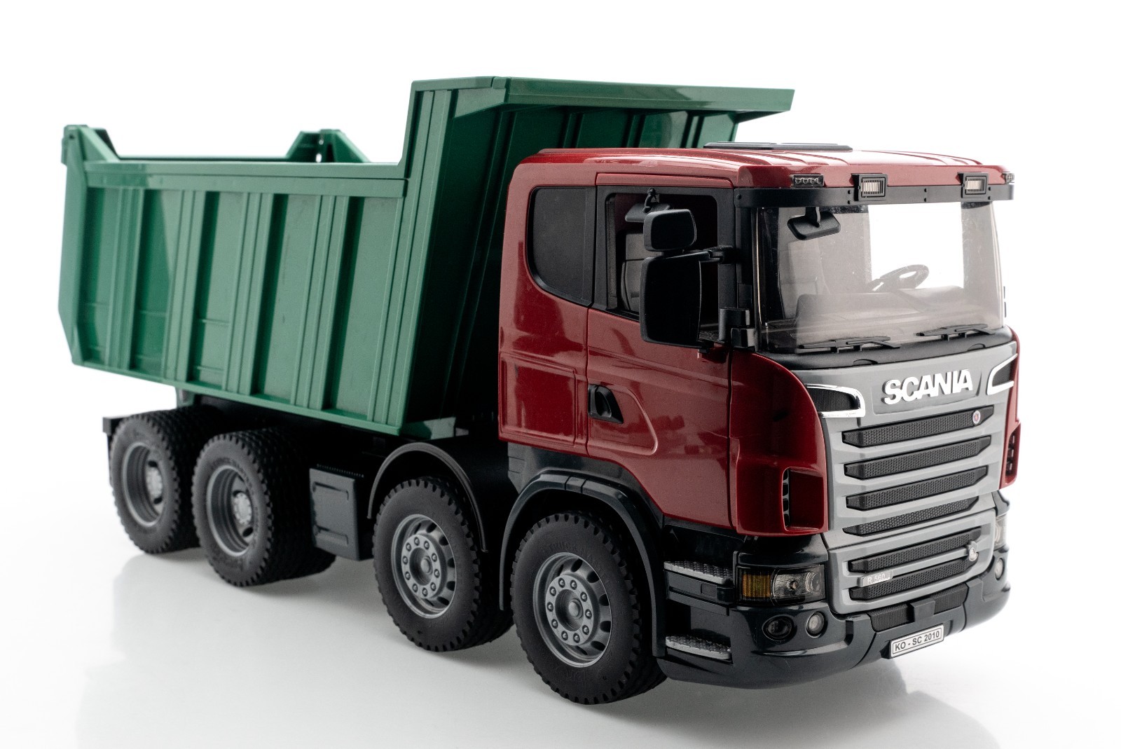Bruder 2009/2010 Scania Green & Red R-Series Dump Truck 03550 20x7x9″ 1:16 USED