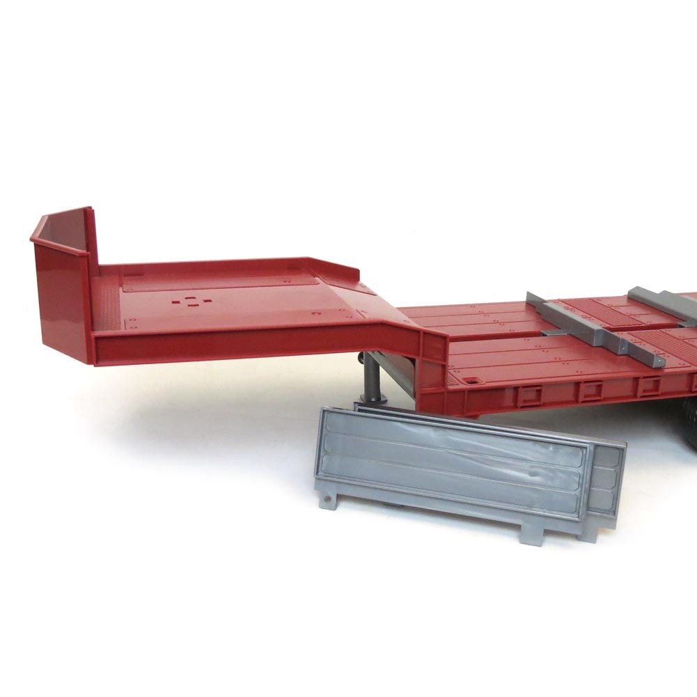 1/16 Red Tri-Axle Low Loader Trailer W/ Ramps 42823