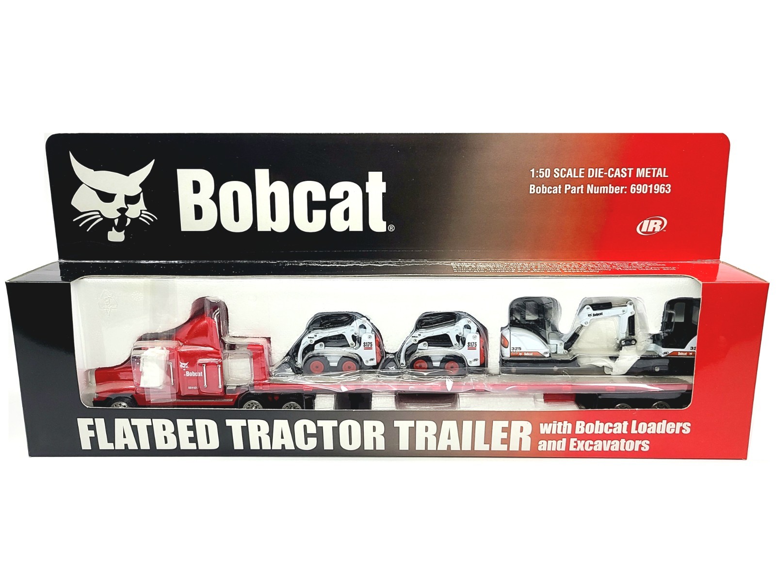 Bobcat Flatbed Tractor Trailer 4 Machines – Wan Ho 1:50 Scale Model #6901963 New
