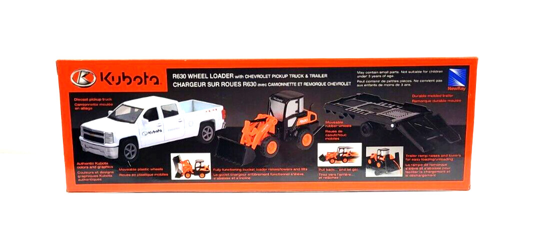 Kubota R630 Wheel Loader With Chevrolet Silverado 1500 Crew Cab And Trailer