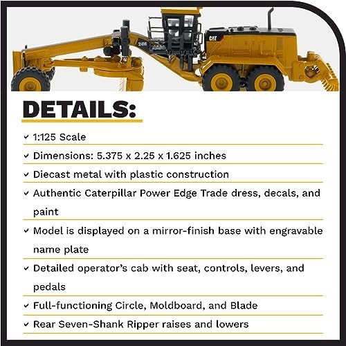 1:125 Scale Diecast Motor Grader Model – Elite Construction Truck Collectible 85