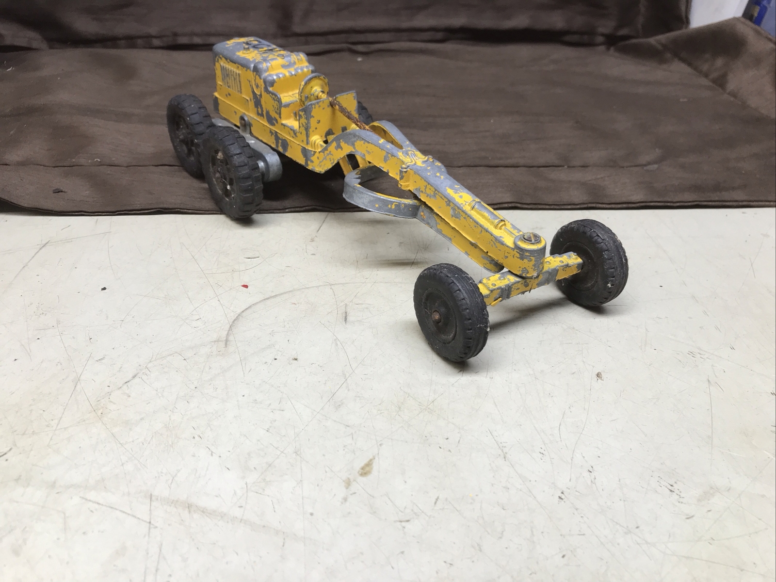 Hubley Kiddie Toy Road Grader Yellow No 481 Die Cast Parts Or Repair
