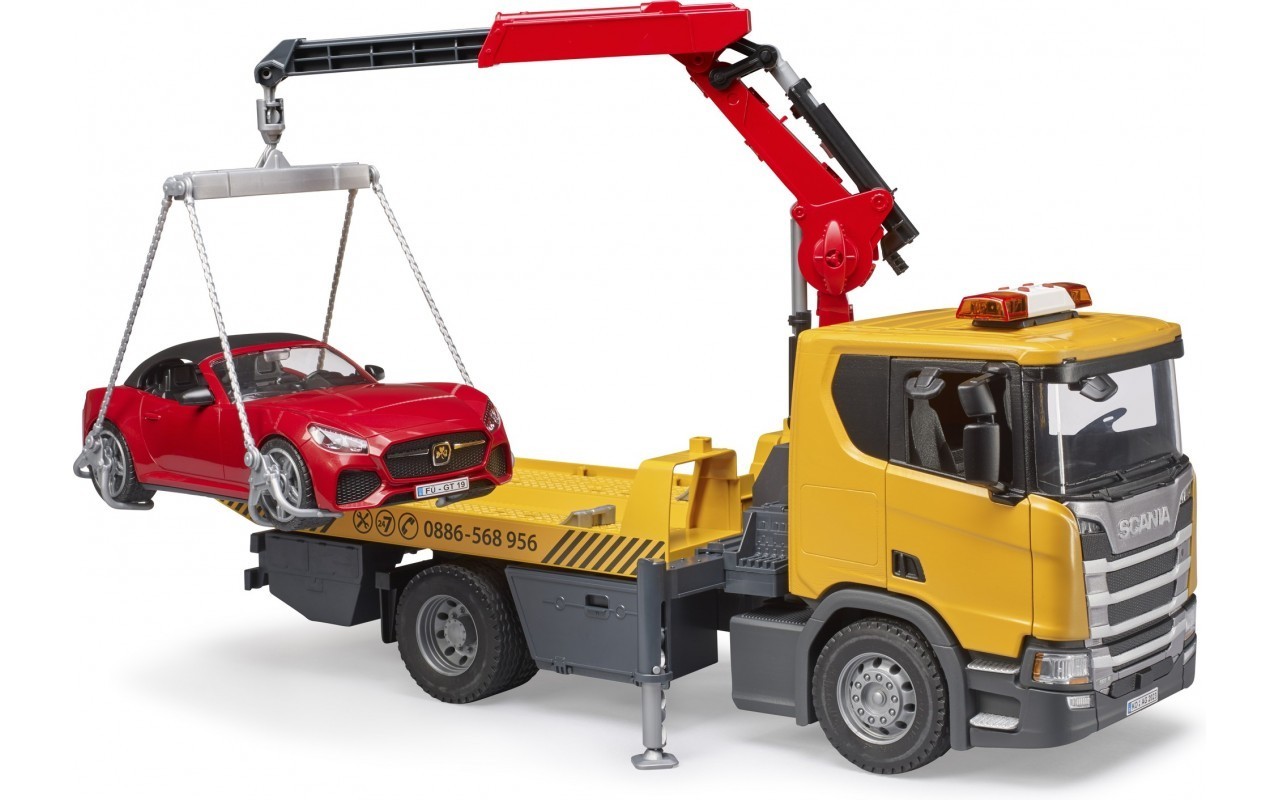 MB Sprinter Tow Truck with Cross Country Vehicle Bruder Toy Car Model 1/16 1:16