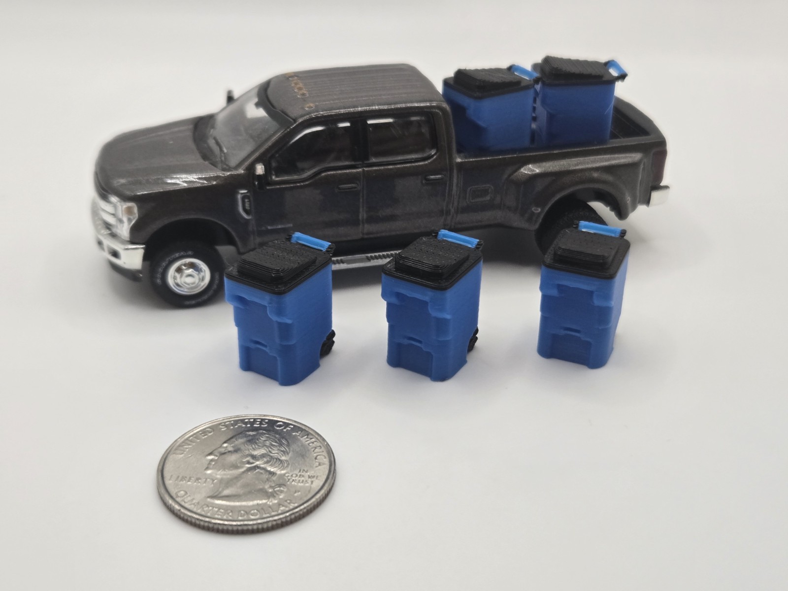 1/64 Scale Trash Bins *5 Pack* in Blue