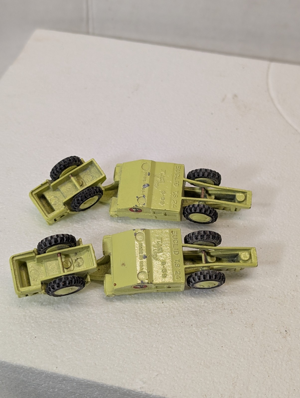 2 Euclid TS 24 Earthmover No 6-69 Mercury Little Toys “Lit’l Toy” USA Rare Green