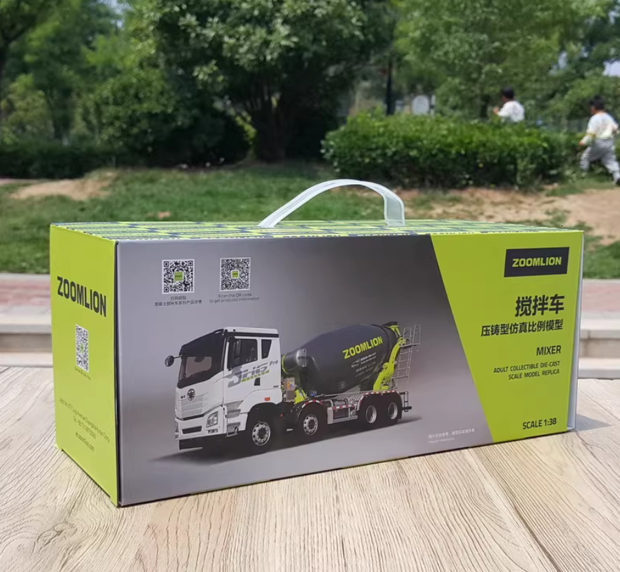 1:38 26CM ZOOMLION JH6 8X4 Mixer Construction Machine Equipment Diecast Model