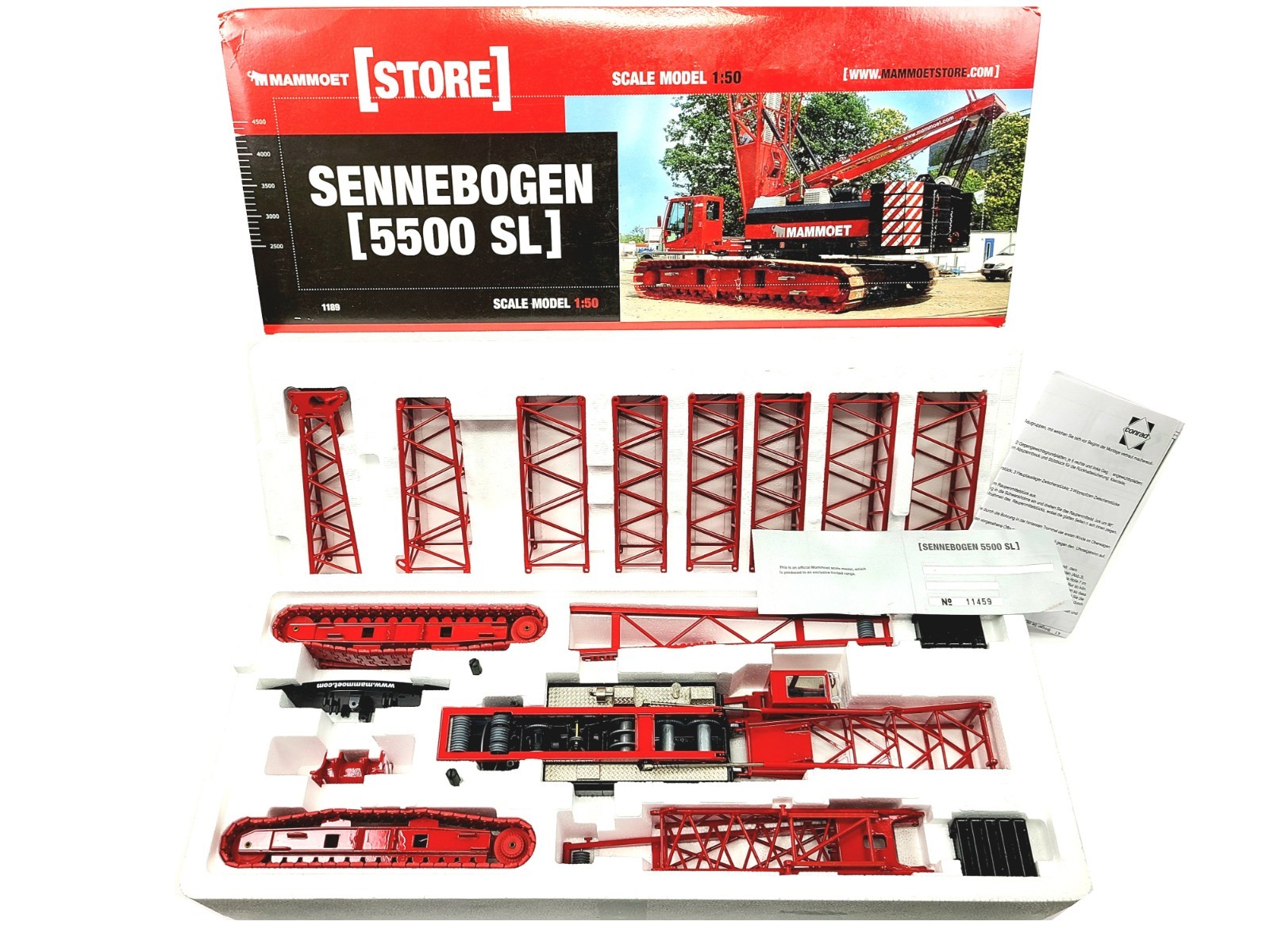 Sennebogen 5500SL Crawler Crane + Ext Kit Mammoet Conrad 1:50 Scale #2733/01 New
