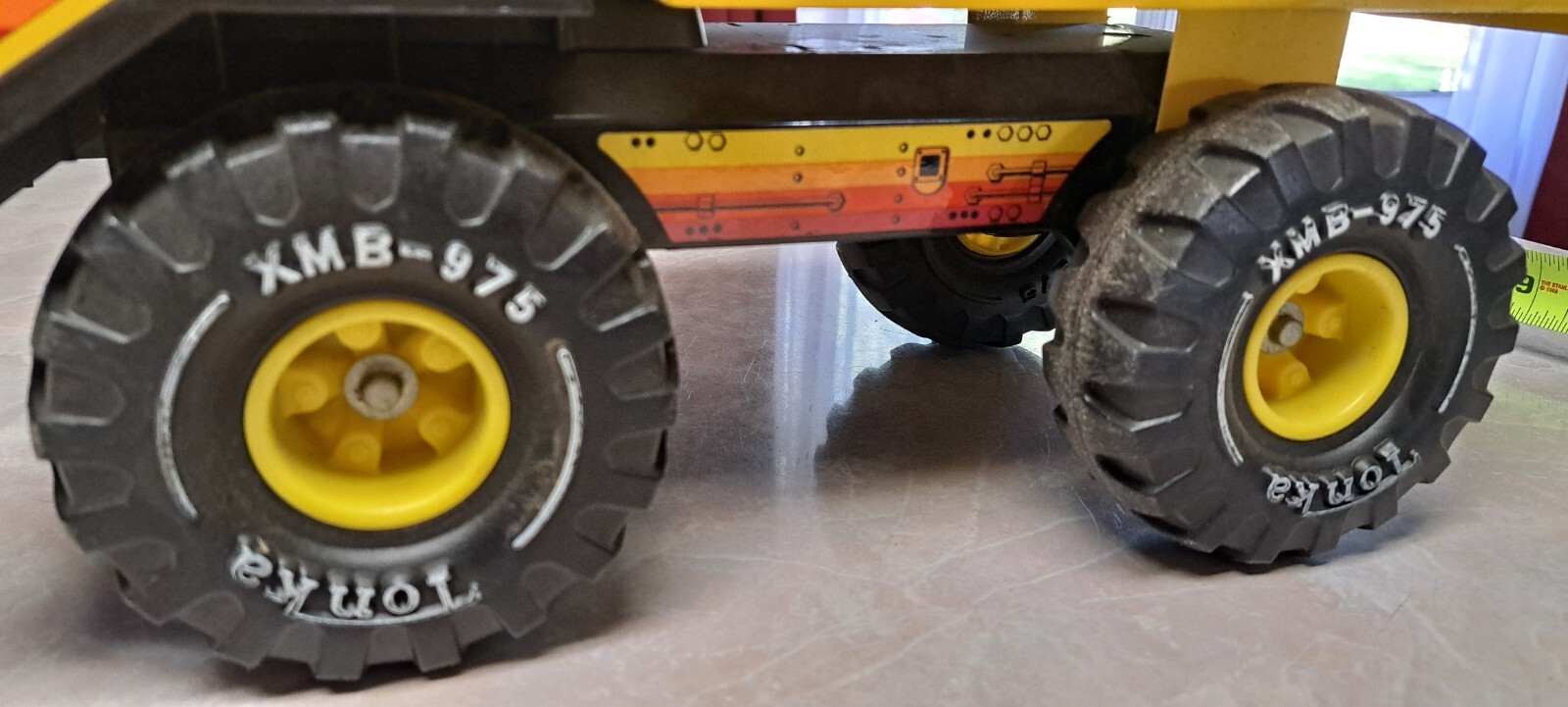 Vintage Mighty Tonka Toys Yellow Metal Turbo Diesel Dump Truck XMB-975 Steel Toy