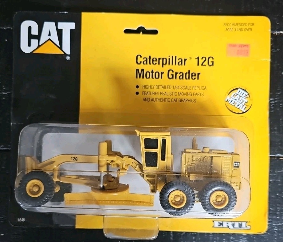 Ertl Caterpillar 12G Motor Grading Road Construction Ahead Diecast Vehicle #1848
