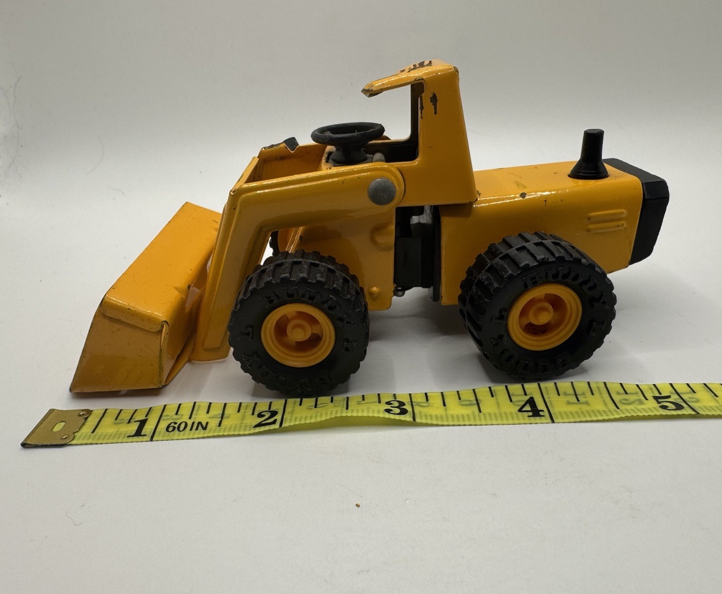 Vintage Buddy L Road Grader Road Builder Construction Toy 6” Yellow
