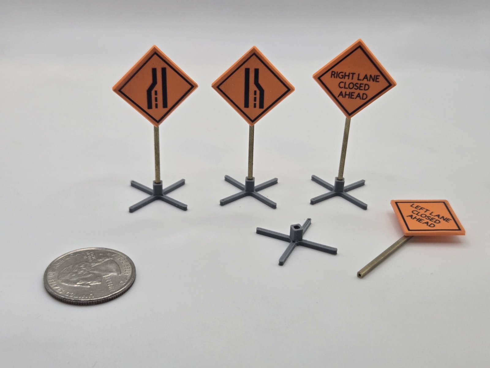 1/50 Scale Caution Lane Closed Signs *Set of 4*